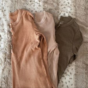 BUNDLE 3 NWOT aerie long sleeve henley shirts